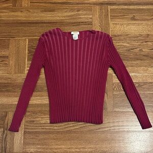 Talbots Ribbed Top in Rich Pink XL